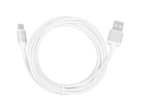Kabel USB-USB C 2m srebrny sznurek TB