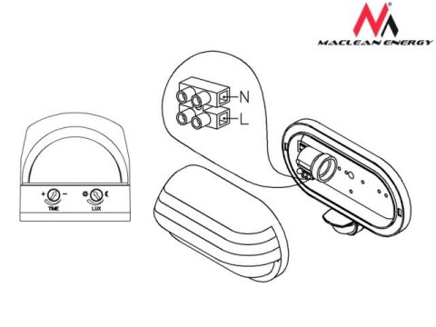 Oprawa ścienna z czujnikiem pir 60W 180s MCE33 Maclean