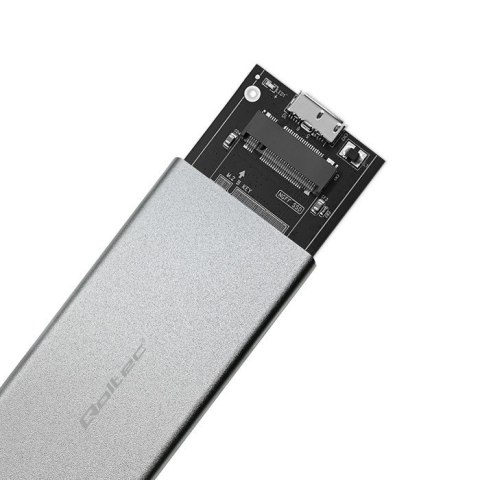 Obudowa | kieszeń na dysk M.2 SSD | SATA | NGFF | USB 3.0 | Superspeed 5Gb/s | 2TB | Srebrna Qoltec