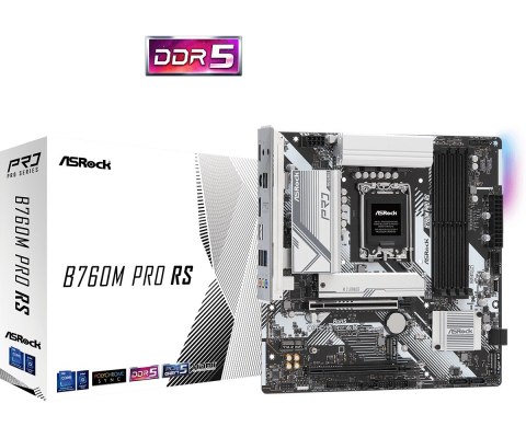 Płyta główna B760M Pro RS s1700 4DDR5 DP/HDMI mATX ASRock