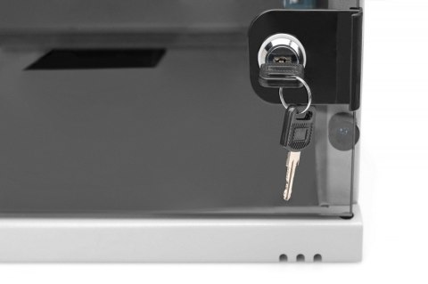 Szafa sieciowa wisząca 19" 4U, SOHO 241 x 540 x 400 mm, nośność 60kg, drzwi szyba, niezłożona, Szara Digitus