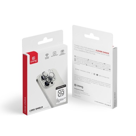 Szkło ochronne Lens Shield - na aparat i obiektyw iPhone 16 Pro / iPhone 16 Pro Max / iPhone 15 Pro / iPhone 15 Pro Max CRONG