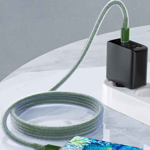 Kabel przewód USB-C 60W 20V 3A 1.2m zielony oliwkowy ACEFAST