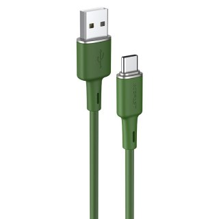 Kabel przewód USB - USB-C 3A 1.2m zielony oliwkowy ACEFAST