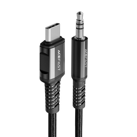 Kabel przewód audio AUX USB-C - 3.5mm mini jack 1.2m czarny ACEFAST