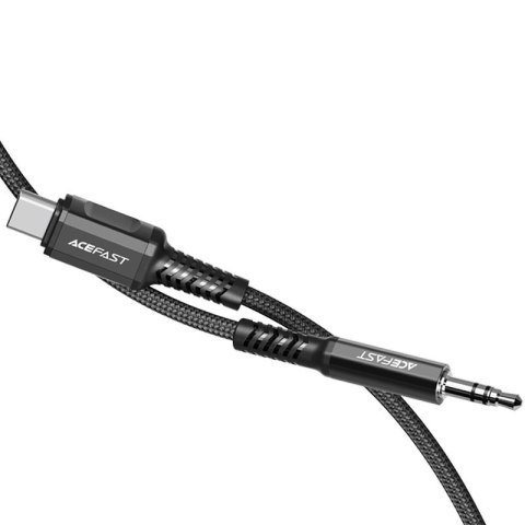 Kabel przewód audio AUX USB-C - 3.5mm mini jack 1.2m czarny ACEFAST