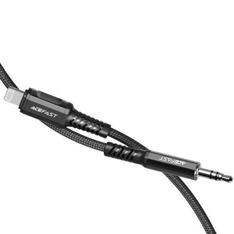 Kabel przewód audio AUX do iPhone MFI Lightning - 3.5mm mini jack 1.2m czarny ACEFAST