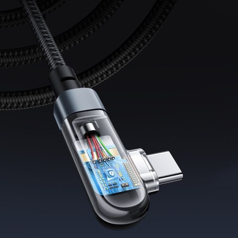 Kabel przewód kątowy w oplocie USB-C 100W 20V 5A 2m czarny ACEFAST