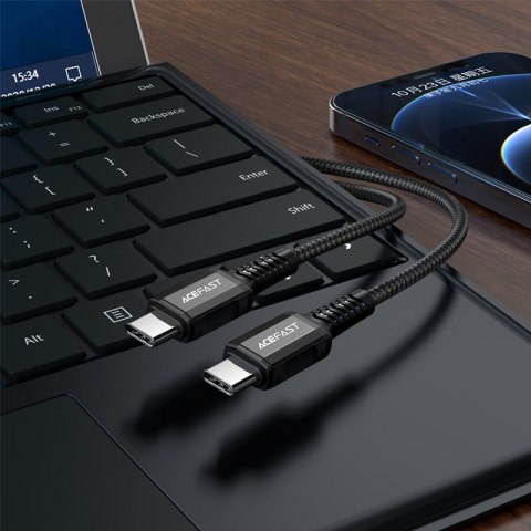 Kabel przewód w oplocie USB-C 60W 20V 3A 1.2m czarny ACEFAST