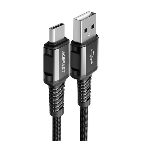 Kabel przewód w oplocie USB - USB-C 3A 1.2m czarny ACEFAST