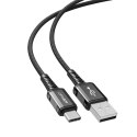 Kabel przewód w oplocie USB - USB-C 3A 1.2m czarny ACEFAST
