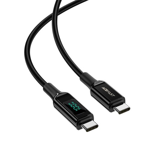 Kabel przewód w oplocie z ekranem LED USB-C 100W 20V 5A 2m czarny ACEFAST