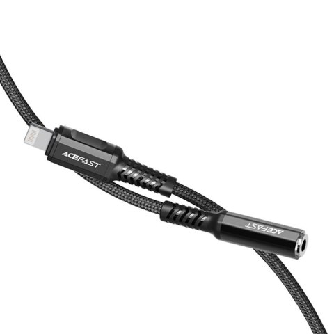 Przejściówka adapter audio AUX do iPhone MFI Lightning - 3.5mm mini jack 18cm czarny ACEFAST