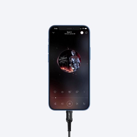 Przejściówka adapter audio AUX do iPhone MFI Lightning - 3.5mm mini jack 18cm czarny ACEFAST