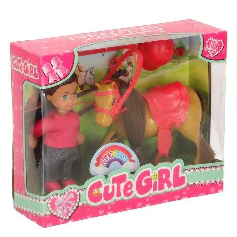 Lalka z konikiem kucykiem dziewczynka zestaw 5 elementów Kik Sp. z o. o. Sp. k.