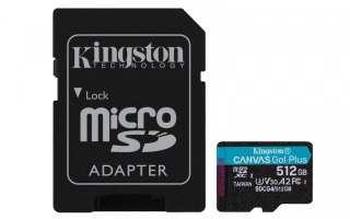 Karta microSD 512GB CanvasGo! Plus 200MB/s A2 U3 V30 + adapter Kingston