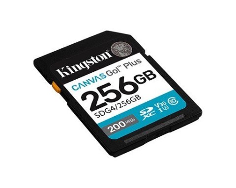 Karta pamięci SD 256GB Canvas Go Plus 200/160 MB/s C10 U3 V30 Kingston