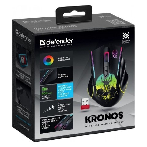 Mysz gamingowa bezprzewodowa KRONOS GM-695 RF 1600DPI 7P Defender