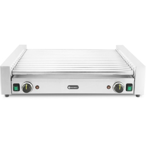 Podgrzewacz grill rolkowy do parówek hot-dogów dwustrefowy XL 14 rolek 65 cm 2000 W Hendi