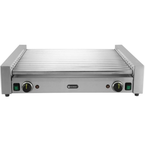 Podgrzewacz grill rolkowy do parówek hot-dogów dwustrefowy XL 14 rolek 65 cm 2000 W Hendi