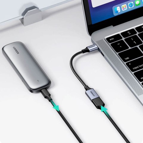 Adapter przejściówka kabla USB-C na USB-A 5Gb/s 15cm czarny UGREEN