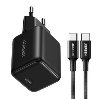 Ładowarka sieciowa X513 GaN USB-C 30W z kablem USB-C 1m - czarna UGREEN