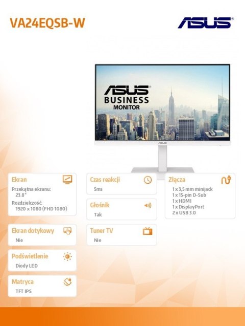 Monitor 23,8 cali VA24EQSB-W Asus