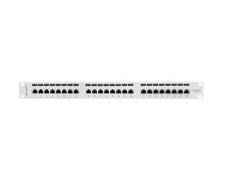 Patch Panel 24 Port 1U Kat.6 szary ekranowany Lanberg