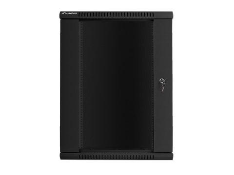 Szafa instalacyjna wisząca 19 cali 18U 600X600mm czarna (drzwi szklane) Lanberg