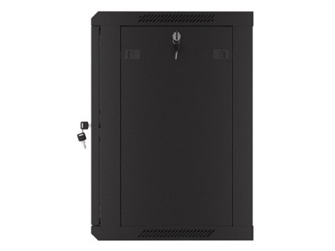Szafa wisząca 19 cali 12U 600x450 drzwi perforowane (flat pack) czarna Lanberg