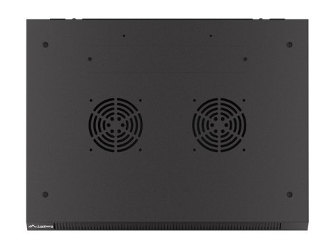 Szafa wisząca 19 cali 12U 600x450 drzwi perforowane (flat pack) czarna Lanberg