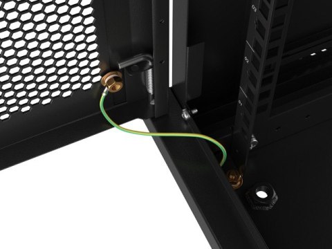 Szafa wisząca 19 cali 12U 600x450 drzwi perforowane (flat pack) czarna Lanberg