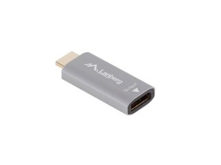 Adapter HDMI(M)-Displayport(F)4K srebrny Lanberg
