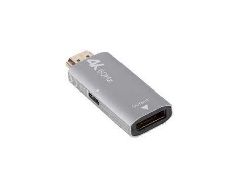 Adapter HDMI(M)-Displayport(F)4K srebrny Lanberg