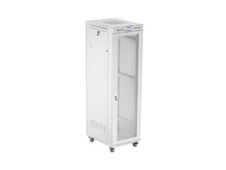 Szafa instalacyjna rack stojąca 19 cali 42U 600x800 drzwi perforowane LCD szara (Flat pack) Lanberg