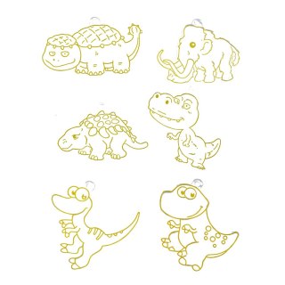 Zestaw Kreatywny DIY Witraże Breloki Dinozaury Pisaki 6 szt. LEAN Toys