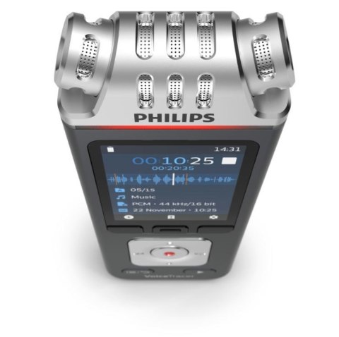 Dyktafon DVT6115 Pamięć 8GB,USB,microSDHC 32GB,3 mikrofony Hi-Fi Philips