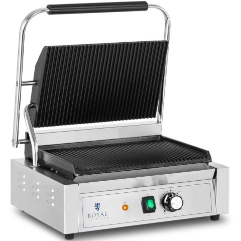 Grill kontaktowy elektryczny ryflowany 33 x 22 cm 2200 W Royal Catering