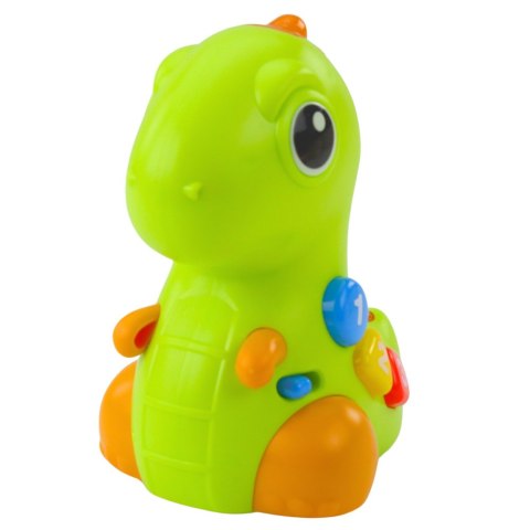 Zabawka Interaktywna Dla Malucha Dinozaur Na Kółkach Światła Dźwięki LEAN Toys