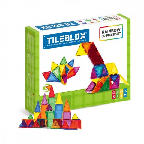 Zestaw tęczowy Tileblox 60 elementów Magformers