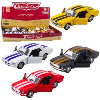 Autko Klasyczne Z Napędem Pull-Back Metalowe Otwierane Drzwi 1:32 Mix LEAN TOYS