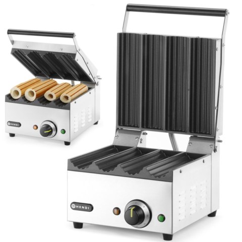 Grill kontaktowy do hot-dogów panini bułek wrapów 1800 W Hendi