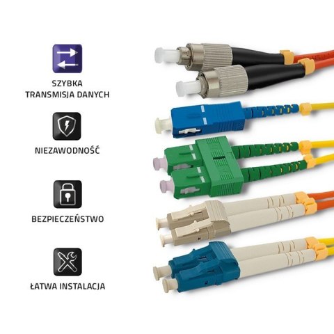 Patchcord światłowodowy LC/UPC-LC/UPC | MM | 50/125 | OM3 | 3m Qoltec