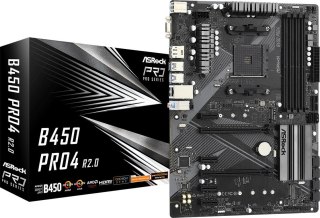 Płyta główna B450 PRO4 R2.0 AM4 4DDR4 DP/HDMI M.2 USB3.2 ATX ASRock