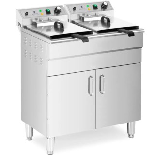 Frytownica elektryczna podwójna wolnostojąca z szafką 400 V 10000 W 26 l Royal Catering