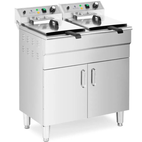 Frytownica elektryczna podwójna wolnostojąca z szafką 400 V 10000 W 26 l Royal Catering