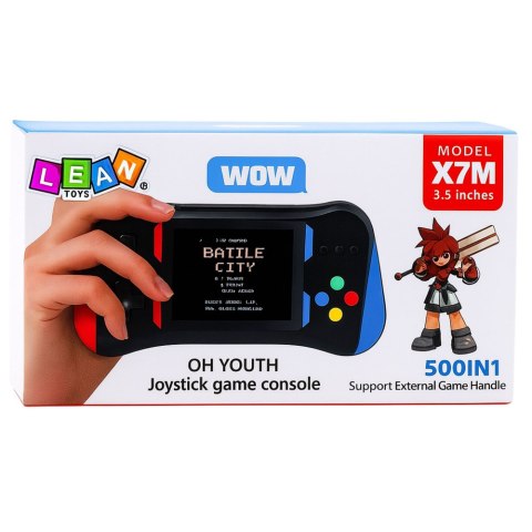 Konsola Przenośna Elektroniczna X7M 500 Gier Tryb Dwóch Graczy 3,5 Cala LEAN Toys