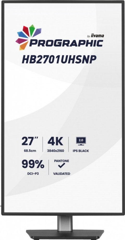 Monitor 27 cali ProGraphic HB2701UHSNP-B1 4K,IPS BLACK 2.0,450cd,VESA USB-c dock(PD:96W),HDMI,DP,DAISY/CHAIN,4xUSB,RJ45,3000:1,s IIYAMA