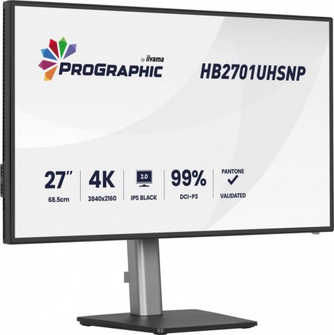 Monitor 27 cali ProGraphic HB2701UHSNP-B1 4K,IPS BLACK 2.0,450cd,VESA USB-c dock(PD:96W),HDMI,DP,DAISY/CHAIN,4xUSB,RJ45,3000:1,s IIYAMA
