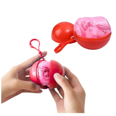 Peleryna Przeciwdeszczowa Płaszcz W Kulce Breloku Czerwony LEAN